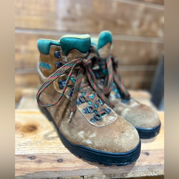 Asolo Suede Leather Hiking Boots Tan & Forest Green Men’s 7 / Women’s 8.5 main image 6